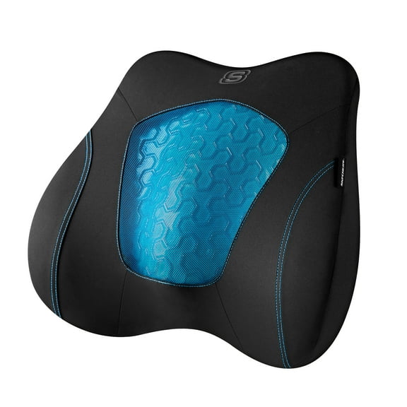Skechers Gel Infused Memory Foam Lumbar Support,Breathable Non-Slip Support, Universal Fit for Cars, Trucks, and Office Chairs Black