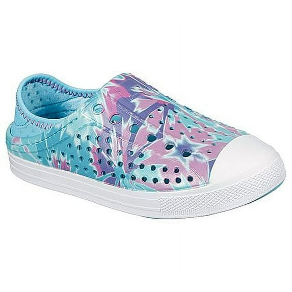 Skechers Girls Foamies Slip-On Shoes, Cap Toe Blue Multi, Size 12