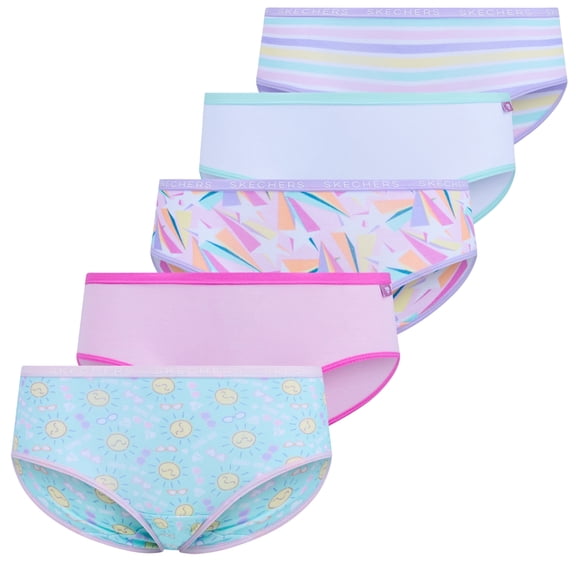 Skechers Girls Underwear 5 Pack Cotton Panties Sizes 6-14