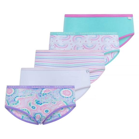 Skechers Girls Underwear 5 Pack Cotton Panties Sizes 6-14