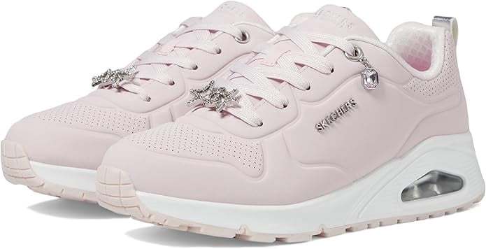 Skechers Uno Gen1 - Trendy Jewls Sneakers for Girls, Lace Up Athletic Shoes Memory Foam Air-Cooled Cushion Airbag Midsole Durable Traction Outsole