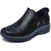 Skechers Easy Going - Modern Hour Slip-Ins Ankle Boots for Women, Hand Free Design, Faux Fur Lining with Memory Foam Insole, Vegan Material