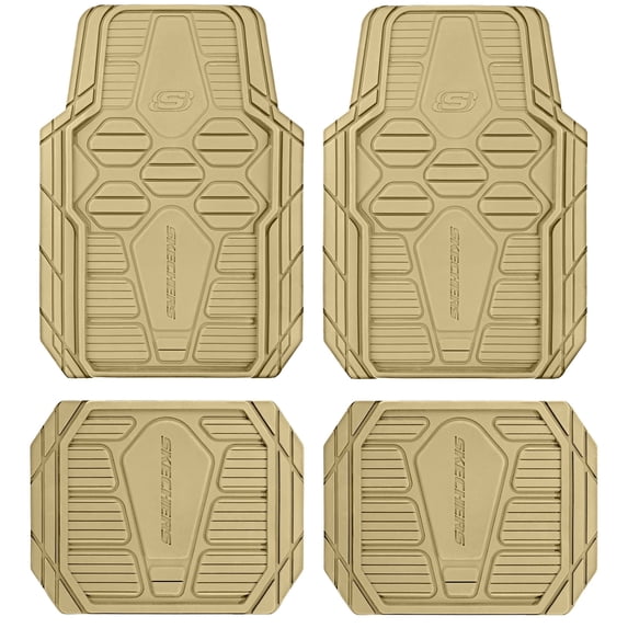 Skechers Hyper Pillar Car Floor Mat - All-Weather, Universal Fit for Most Cars Beige - 24PM16