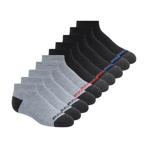 Skechers Kids Boys' 10 Pack 1/2 Terry Qtr Crew Socks, Mid Combo, 7-8.5