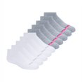 thumbnail image 1 of Skechers Kids Girls' 10 Pack 1/2 Terry No Show Socks, White/Grey, 7-8.5, 1 of 4