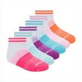 thumbnail image 1 of Skechers Kids Girls' 6 Pack 1/2 Terry Low Cut Socks, White/Bright Pink, 5-6.5, 1 of 8