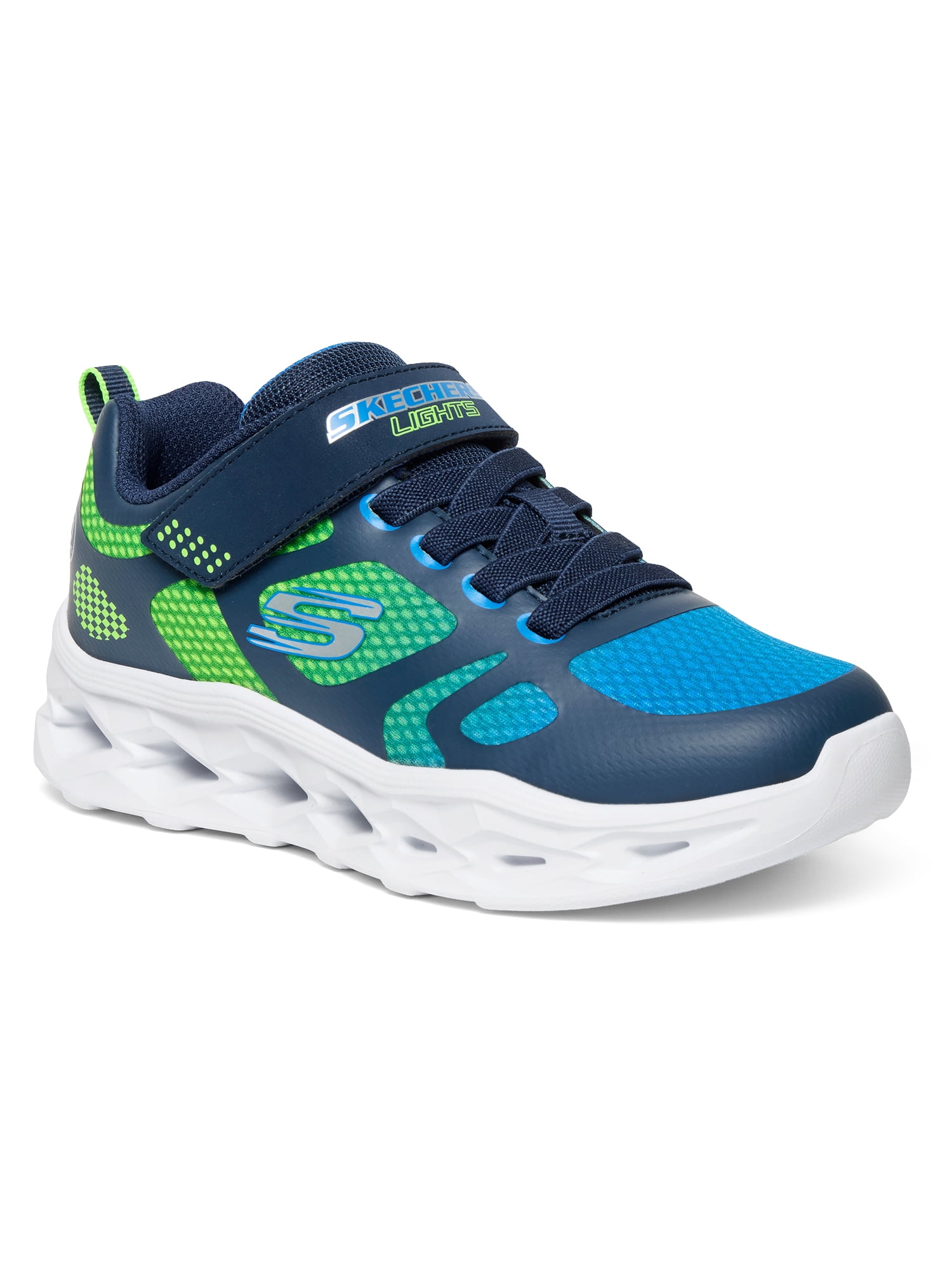 Skechers Boys Landan-Light Up Velcro Strap Sneaker