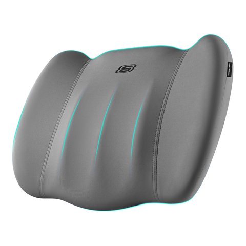 Skechers Memory Foam Car Seat Cushion, Comfortable Support for Long Drives, Universal Fit for Cars and SUVs Gray