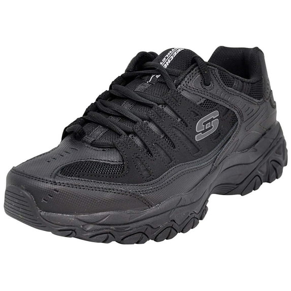Skechers Men Afterburn Lace-Up Sneaker, Black/Black, 7 M US