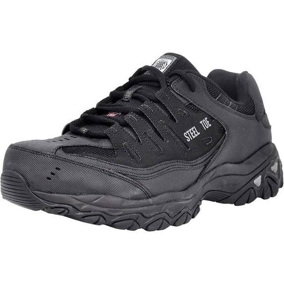 Skechers Cankton Steel Toe Work Shoes for Men, Relaxed-Fit with a Lace-Up Front