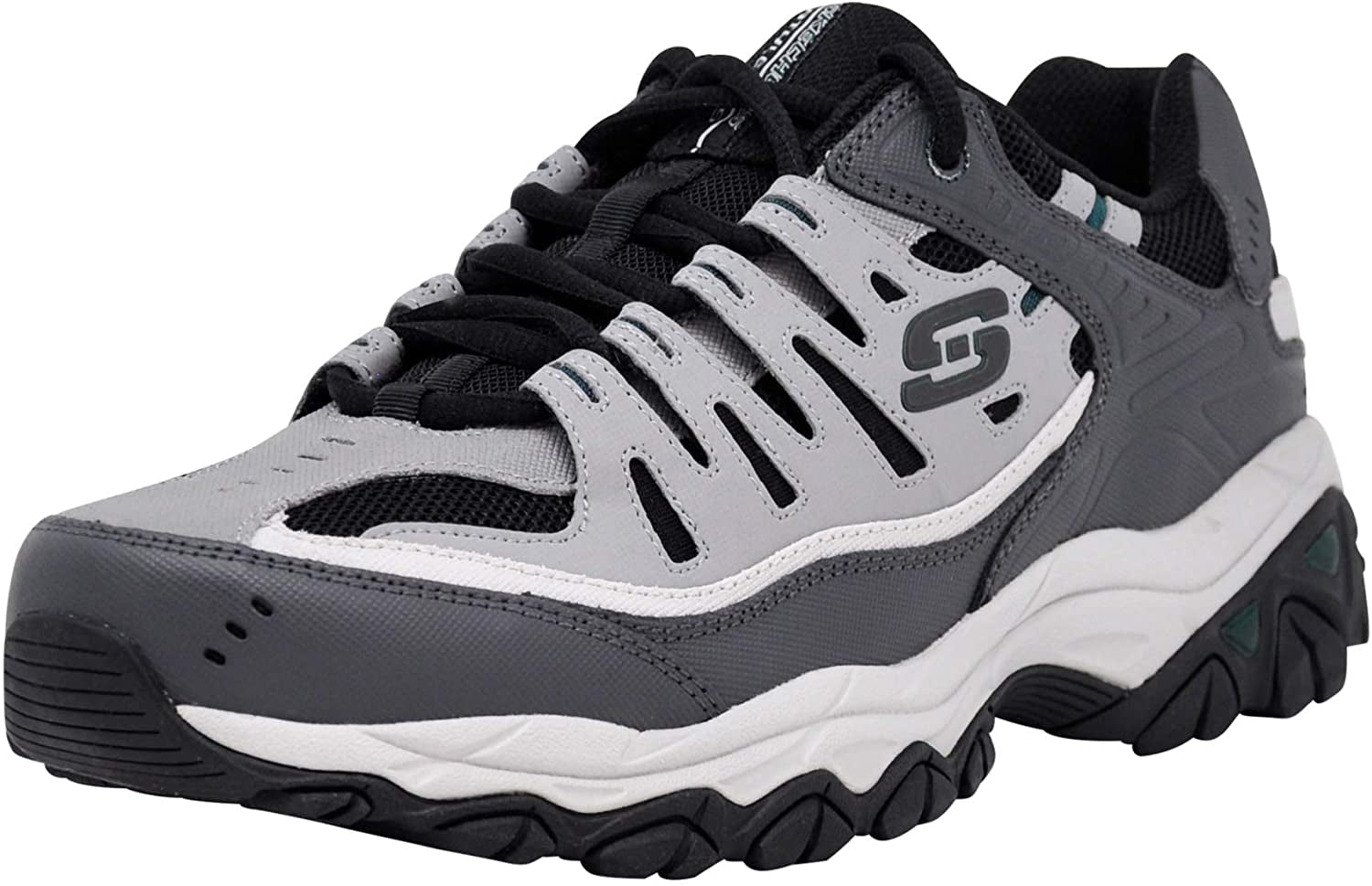 smeren navigatie Om toevlucht te zoeken Skechers Men's Afterburn Memory-Foam Lace-up Sneaker, Charcoal/Red, 11.5 M  US, Athletic - Walmart.com