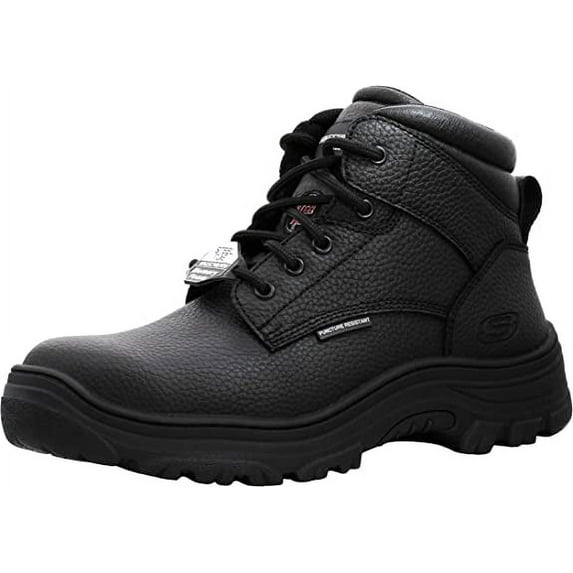 Skechers Men's Burgin-Tarlac Industrial Boot Black/Black 11.5 M US