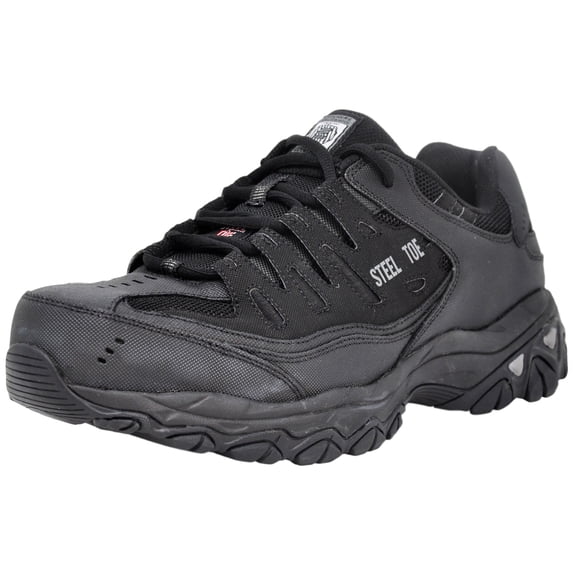 Skechers Cankton Steel Toe Work Shoes for Men, Relaxed-Fit with a Lace-Up Front