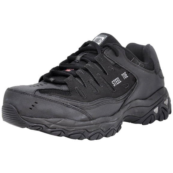 Skechers Cankton Steel Toe Work Shoes for Men, Relaxed-Fit with a Lace-Up Front