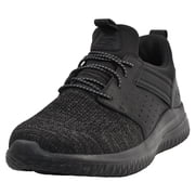 Skechers Mens Slip on Sneakers Delson 3.0 - Cicada Casual Shoes Breathable Mesh Knit Stretch Laces Foam Insole Arch Support Lightweight