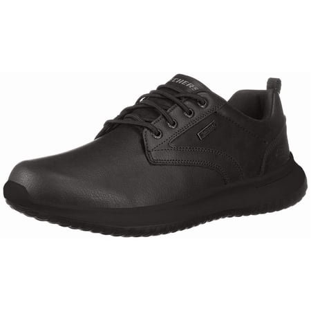 Skechers Delson-Antigo Oxford Shoes for Men, Waterproof Leather Footwear, Memory Foam Casual Shoes for Daily Wear and Work Use