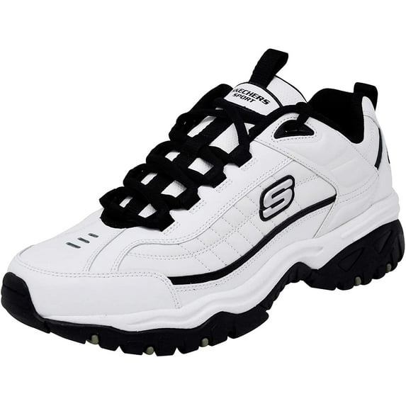 Skechers Men's Energy Afterburn Lace-Up Sneaker, White/Black, 9 W US