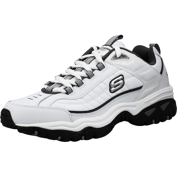 Skechers Men's Energy Afterburn Sneaker, White/Charcoal, 11.5 M US