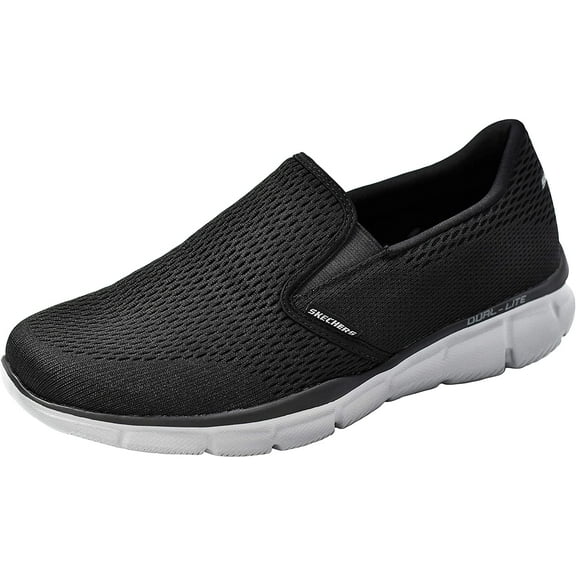 Skechers Men's Equalizer Double Play Slip-On Loafer, Black/Charcoal, 11.5 M US