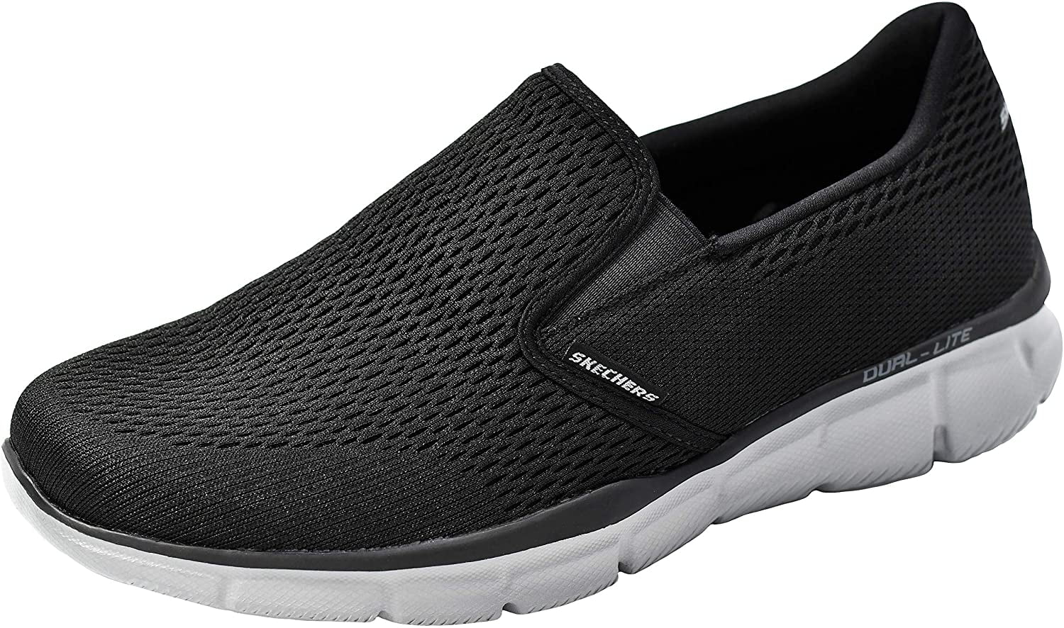 Skechers Men's Equalizer Double Play Slip-On Loafer, Black/Charcoal, 12 ...