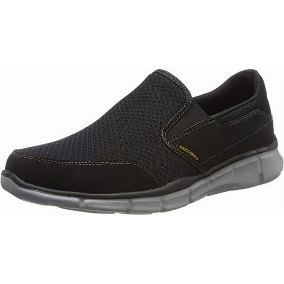 Skechers Men's Equalizer Persistent Slip-On Sneaker, Black/Gray, 11 M US