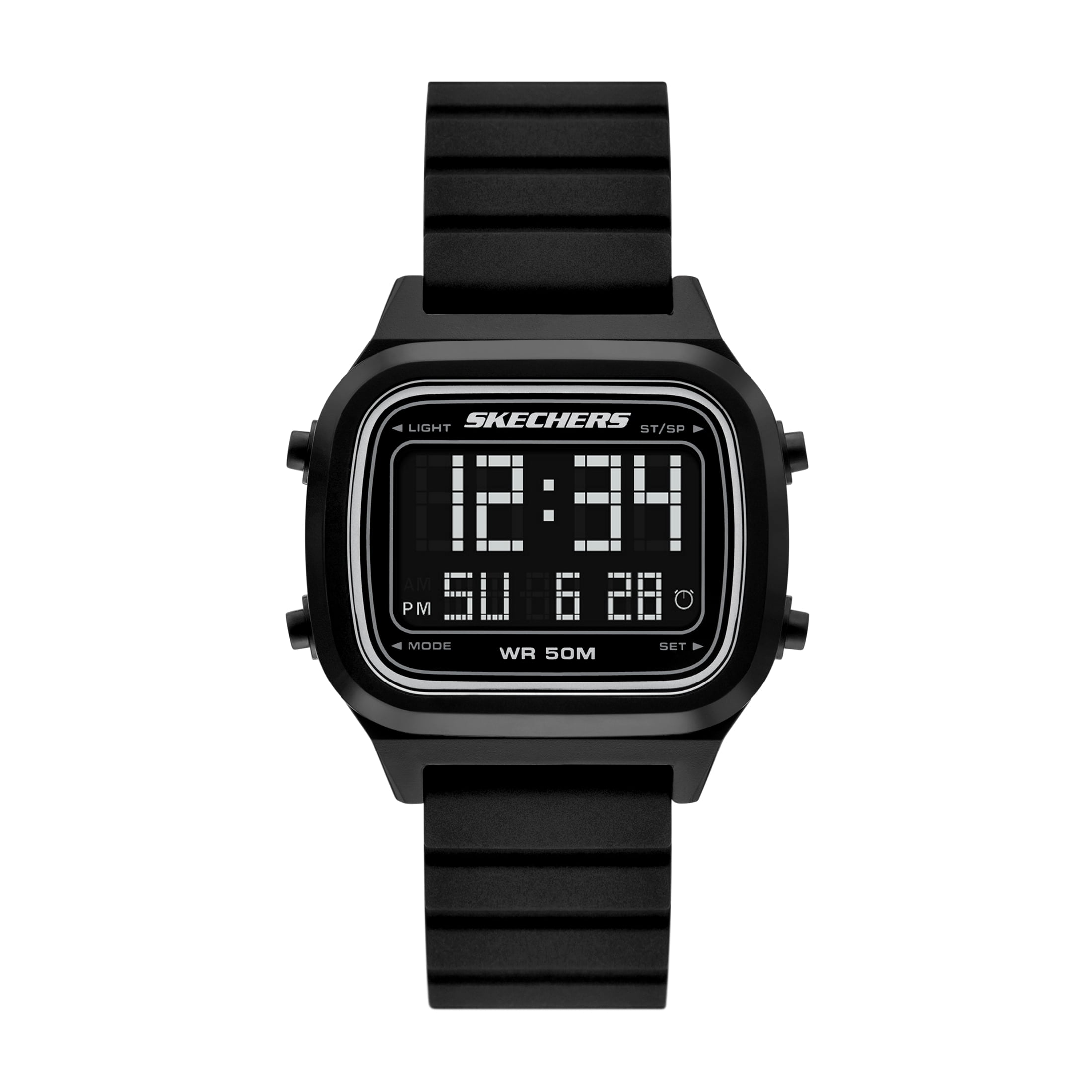 Skechers Men's Fiske Digital Black Silicone Watch