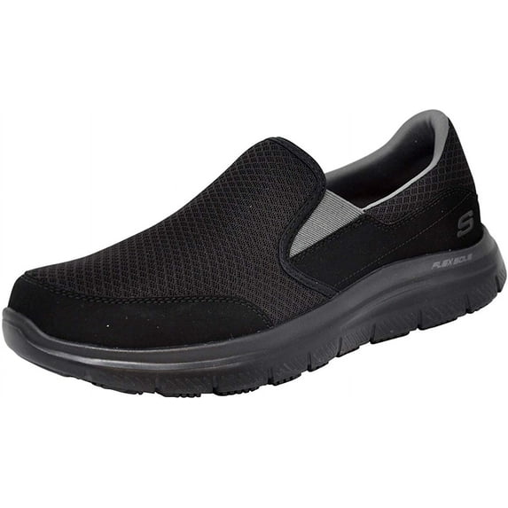 Skechers Men's Flex Advantage Mcallen Slip On, Black/Charcoal, 10.5 W US