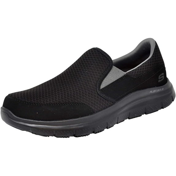 Skechers Men's Flex Advantage Mcallen Slip On, Black/Charcoal, 12 Wide