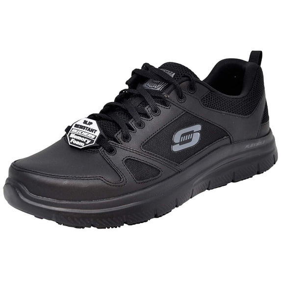 Skechers Men's Flex Advantage SR Work Shoe, Black/Black, 8 M US