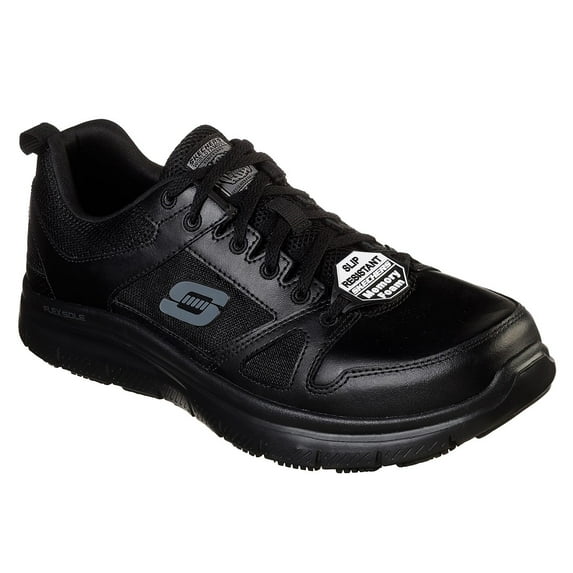 Skechers Men's Flex Advantage SR Work Shoe, Black/Black, 9.5 W US