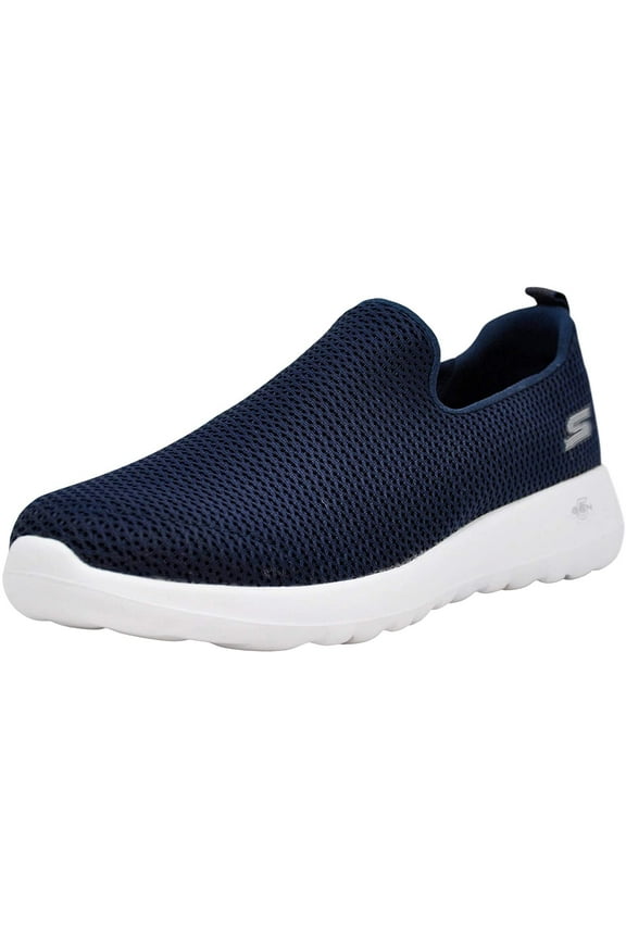 Men's Go Max-Athletic Air Mesh Slip on Walking Shoe, Navy/White, 10.5 M US