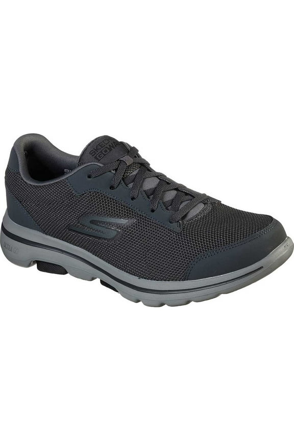 Men's Go Walk 5 - Demitasse Lace Up Walking Shoe, Charcoal/Black, 10.5 M US