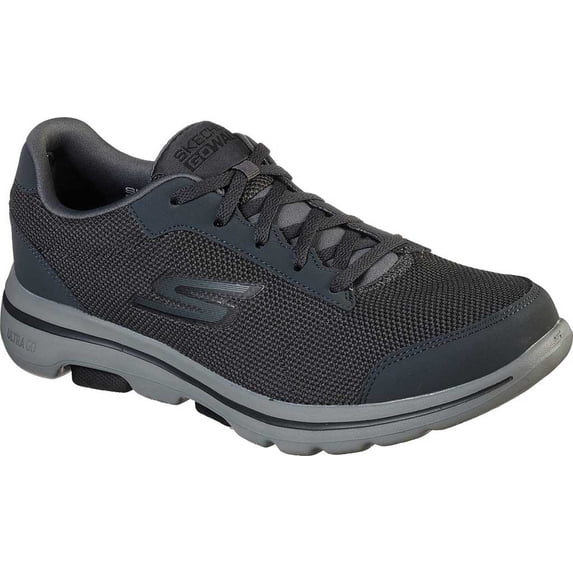 Skechers Men's Go Walk 5 - Demitasse Lace Up Walking Shoe, Charcoal/Black, 13 M US