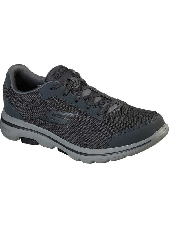 Men's Go Walk 5 - Demitasse Lace Up Walking Shoe, Charcoal/Black, 8 M US