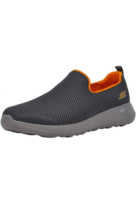 Men's Go Walk Max Slip-on Sneaker, Charcoal/Orange, 11 M US
