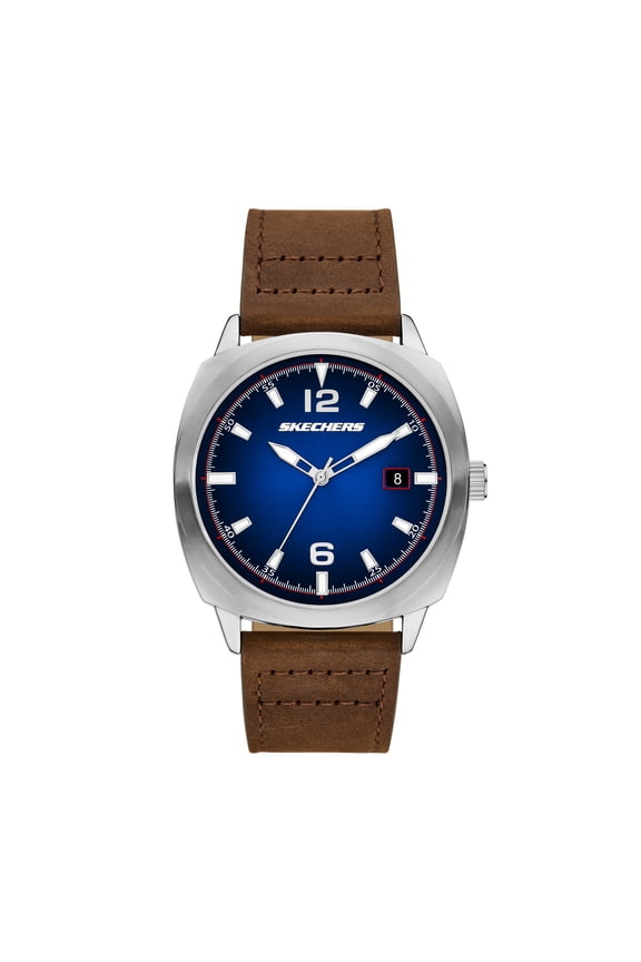Men's Hewes Three-Hand Date Brown Leather Watch