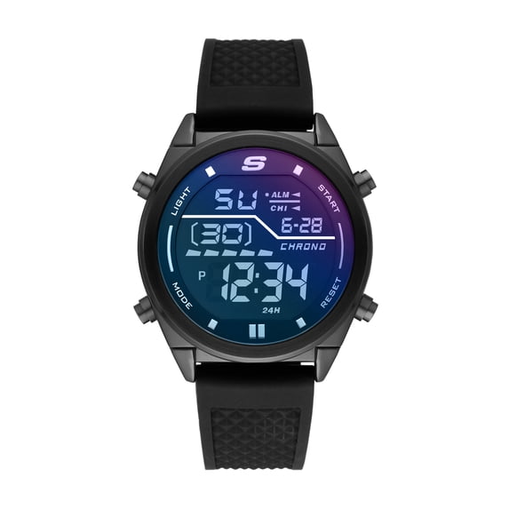 Skechers Men's Kentwood Digital, Black Alloy Watch