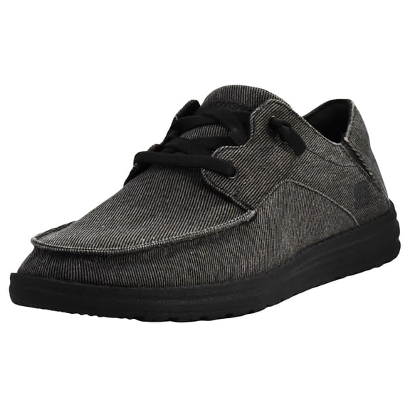 Skechers Melson Volgo Canvas Mens Slip on Shoes, Lace-Up Casual Shoes