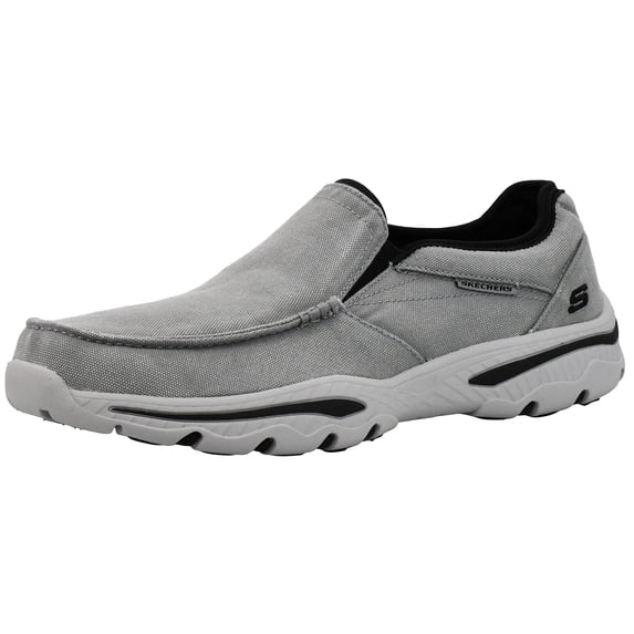Skechers Loafers for Men Creston - Moseco Relaxed Fit Canvas Slip-On Casual Shoes Memory Foam Insole Moc Toe Elastic Panels Flexible Outsole