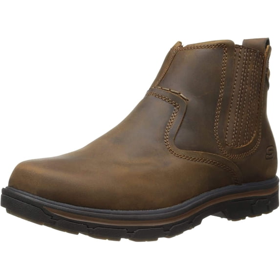 Skechers Mens Ankle Boots, Relaxed Fit SegMent-Dorton Boot, Slip-on Leather Shoes