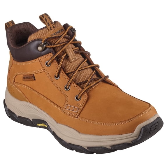 Skechers Respected Boswell Slip on Ankle Boots for Men Water Repellent Leather Comfort Insole Support