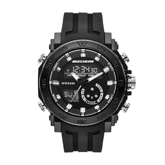Skechers Men's Ridgeland Analog-Digital, Black Polycarbonate Watch
