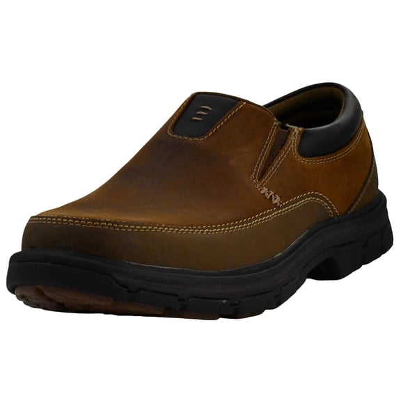 Skechers Loafers for Men Slip on Casual Shoes Dual Elastic Panels Cushioned Insole Lightweight Moc Toe Leather Upper Padded Collar