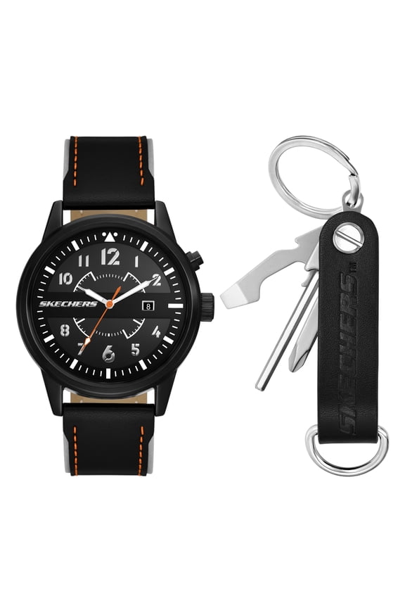Men's Sets Three-Hand Date Black Polyurethane Watch