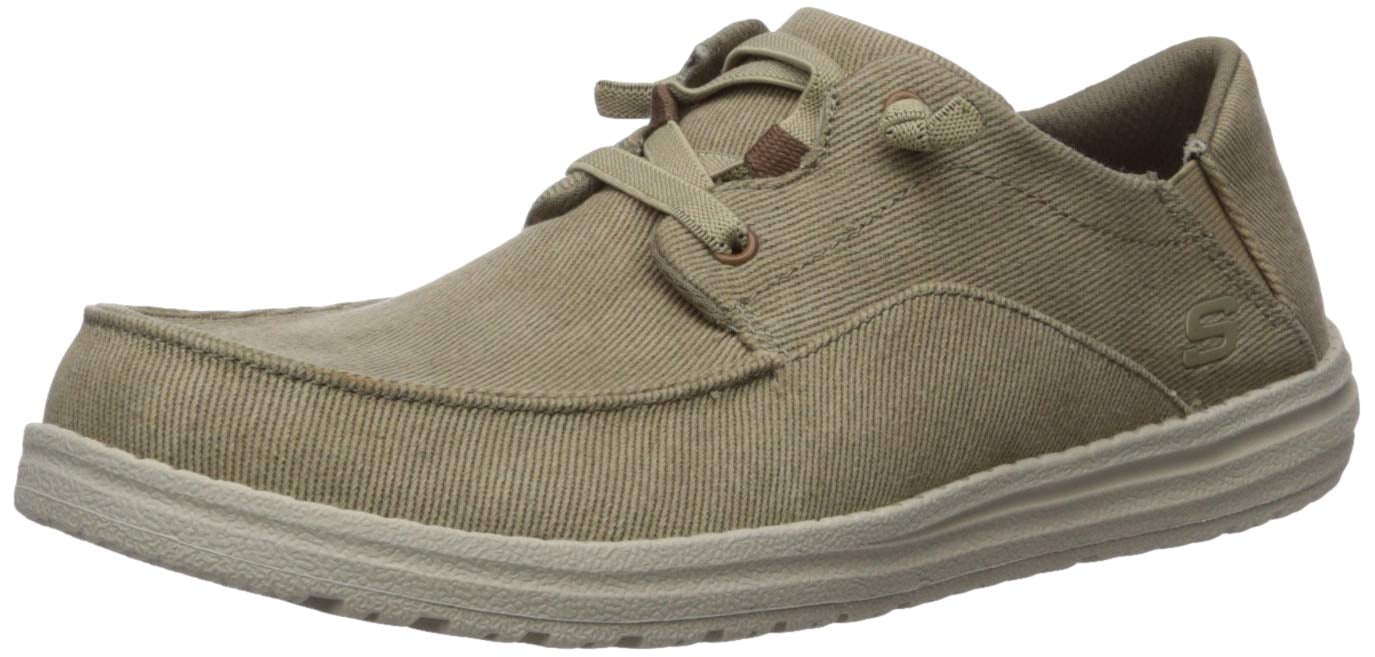 Skechers Men\'s Relaxed Fit Olive Khaki Slip-On Shoes summer beach boat casual Skechers Men main image 4