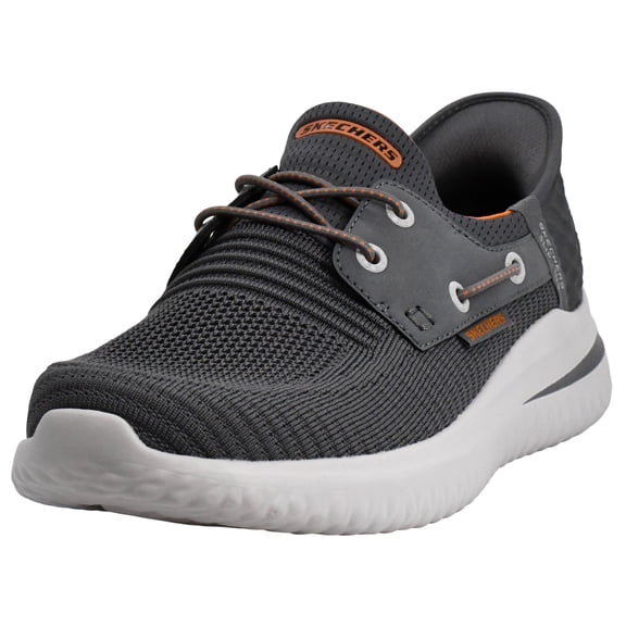 Skechers Sneakers for Men Slip-Ins: Delson 3.0 Roth Athletic Shoes Slip on Foam Cushioning Rubber Sole Lightweight Round Toe Pull on Design