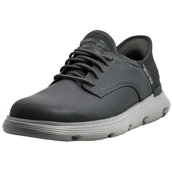 Skechers Garza Gervin Mens Slip on Hands Free Shoes Leather Upper Air Cooled Memory Foam Support