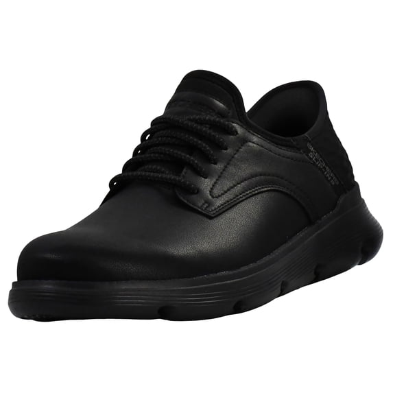Skechers Garza Gervin Mens Slip on Hands Free Shoes Leather Upper Air Cooled Memory Foam Support