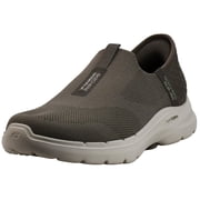 Skechers Slip on Shoes for Men Slip-Ins Go Walk 6 Breathable Mesh Upper Molded Heel Lightweight Athletic Shoes Air Cooled Cushion Density Outsole