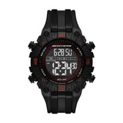 Skechers Men's SolarPro Solar-Powered Black Plastic Watch